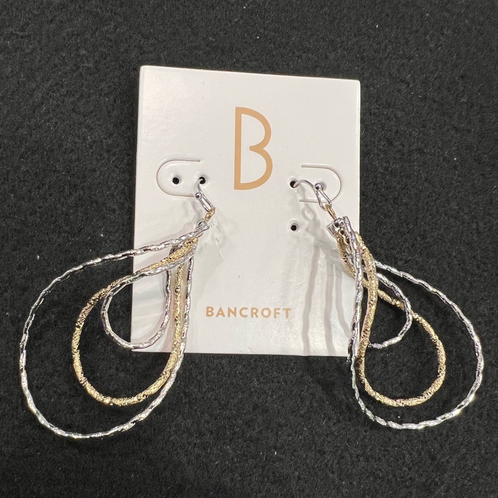 Gold and Silver Toned Teardrop Earrings
